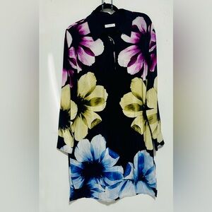 Equipment Black Silk Floral Dress
